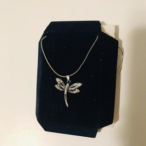 Dragonfly silver necklace